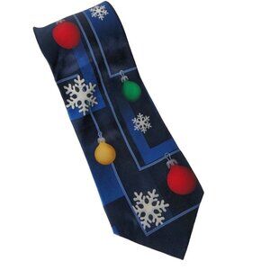 Christmas Snowflake Winter Holiday Silk Necktie